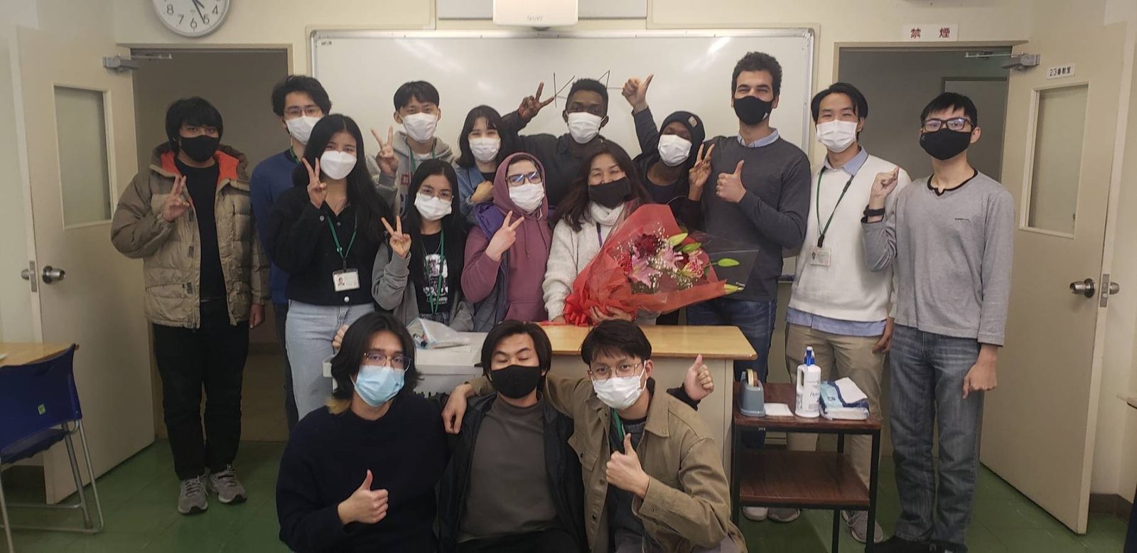 Farewell in the classroom with fellow international students