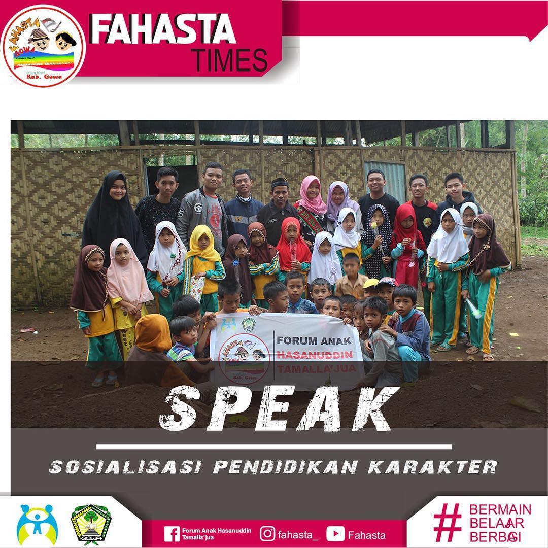 SPEAK character education outreach in Tompobulu with Forum Anak Hasanuddin Tamalla'jua